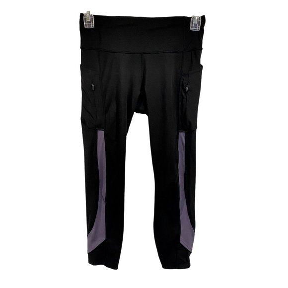 Athleta Ultimate‎ Stash Craft Tight Black Purple Size M - Picture 1 of 7